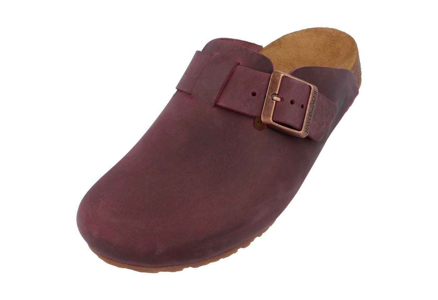Haflinger Porto Lederclog mit Korkfußbett Lederdecksohle Unisex Hausschuh