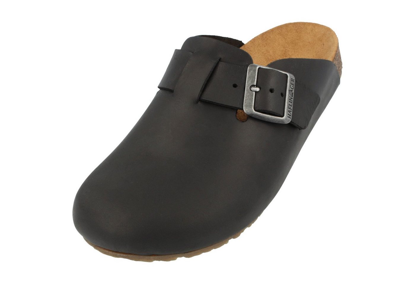 Haflinger Porto Lederclog mit Korkfußbett Lederdecksohle Unisex Hausschuh