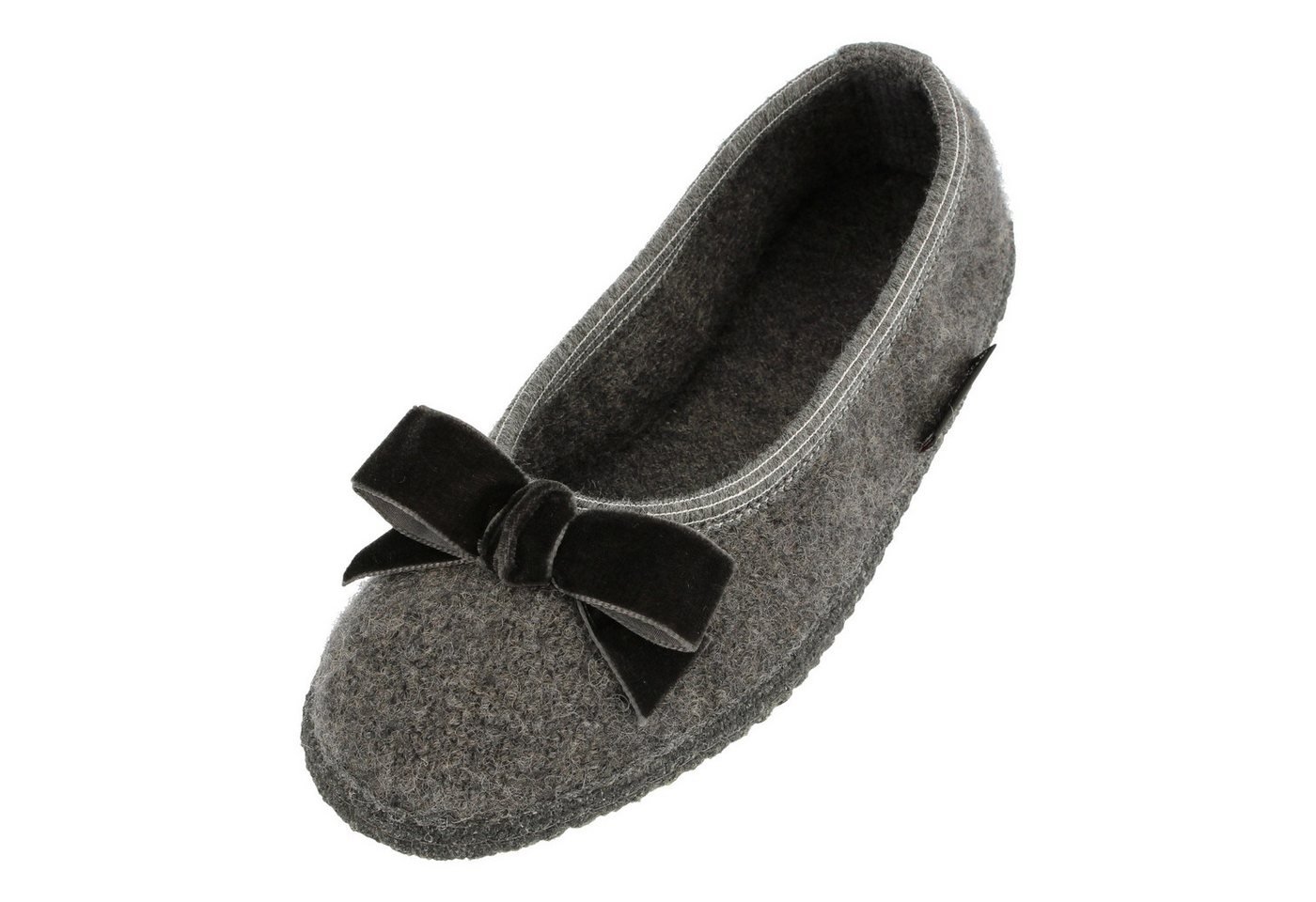 Haflinger Slipper Fiocco Filzpantoffel Hausschuh Ballerina aus Wollwalkstoff Hausschuh