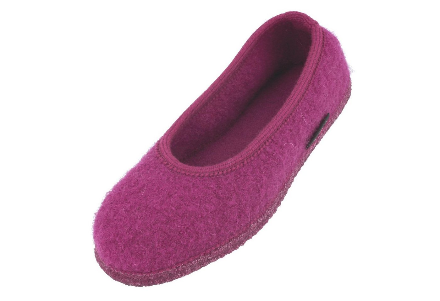 Haflinger Slipper Marina Filzpantoffel Hausschuh Ballerina aus Wollwalkstoff Hausschuh (rosa)