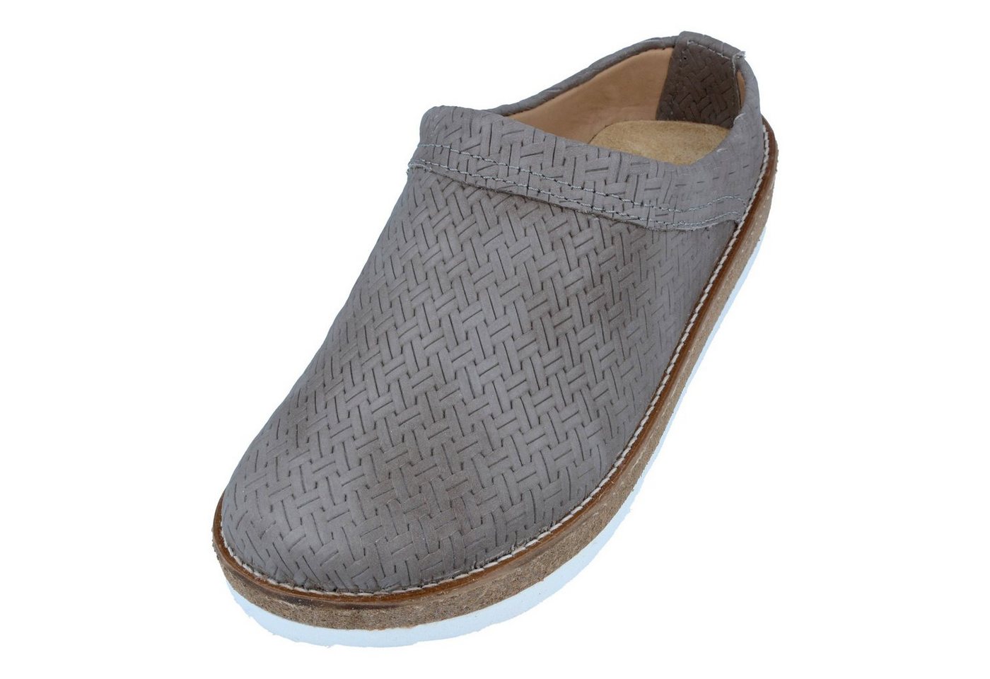 Haflinger Travel Classic Eleganter Clog aus Leder mit Korkfußbett und Gummisohle Hausschuh