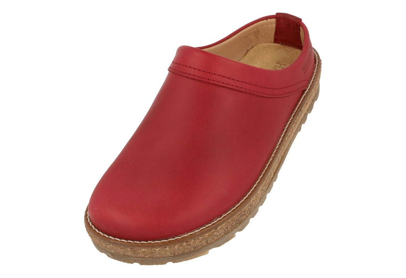 Haflinger Travel Classic Eleganter Clog aus Leder mit Korkfußbett und Gummisohle Hausschuh