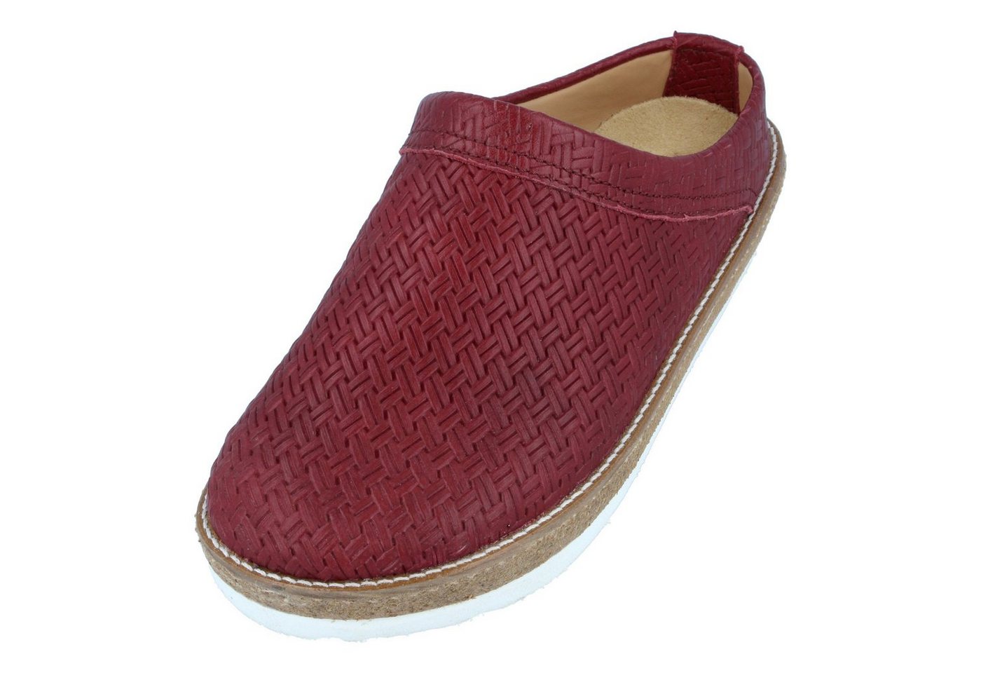 Haflinger Travel Classic Eleganter Clog aus Leder mit Korkfußbett und Gummisohle Hausschuh