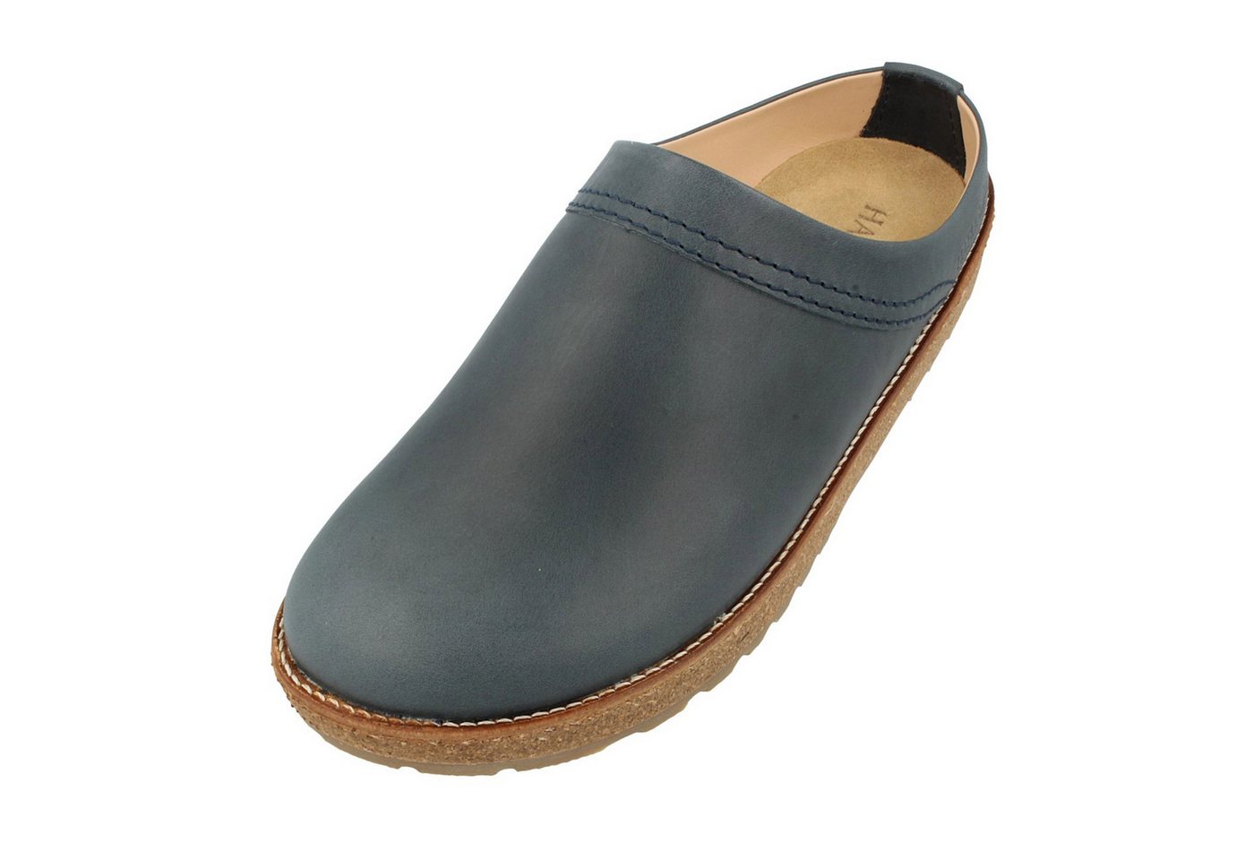 Haflinger Travel Classic Lederpantolette aus Veloursleder Unisex Hausschuh