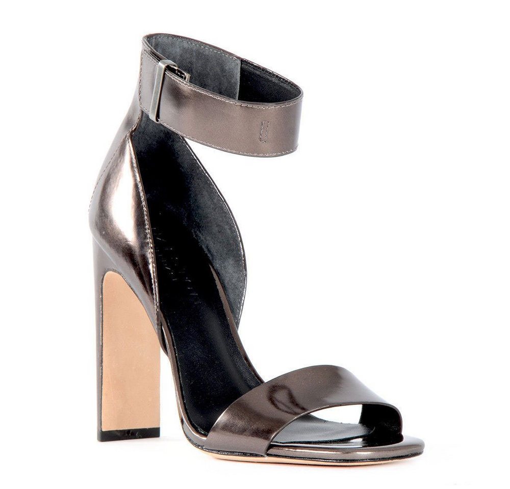 Halston Marylan Anthra Pumps High-Heel-Sandalette Breiter Knöchelriemen mit Rutsche, Versteckte Schnalle