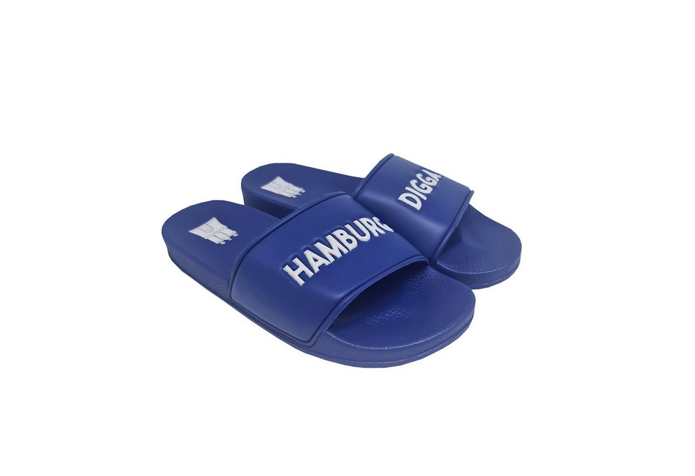Hamburg Digga "DIGGALETTEN" Badelatschen Coole Latschen für Coole Leute Badesandale (1-Paar) 3D-Druck "Hamburg Digga" auf dem Riemen