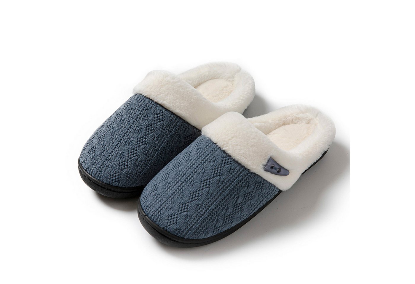 HAUSS SPOLE Homeslipper mit unisex Plüschpantoffeln Freizeitpantoffeln Grau 40-41 Plüsch Hausschuhe (Gummisohle für komfortables Gehen im Innenbereich, 1-tlg., atmungsaktivem Strickstoff mit hochdichtem Memory-Schaum) Unisex-Hausschuhe ideal für täglichen Indoor-Gebrauch