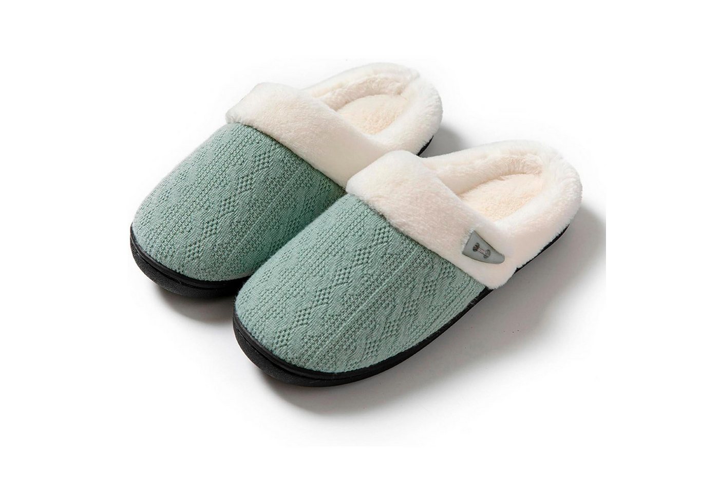 HAUSS SPOLE Homeslipper mit unisex Plüschpantoffeln Freizeitpantoffeln Grün 42-43 Plüsch Hausschuhe (Gummisohle für komfortables Gehen im Innenbereich, 1-tlg., atmungsaktivem Strickstoff mit hochdichtem Memory-Schaum) Unisex-Hausschuhe ideal für täglichen Indoor-Gebrauch