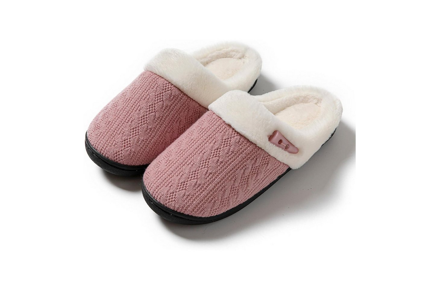HAUSS SPOLE Homeslipper mit unisex Plüschpantoffeln Freizeitpantoffeln Pink 38-39 Plüsch Hausschuhe (Gummisohle für komfortables Gehen im Innenbereich, 1-tlg., atmungsaktivem Strickstoff mit hochdichtem Memory-Schaum) Unisex-Hausschuhe ideal für täglichen Indoor-Gebrauch