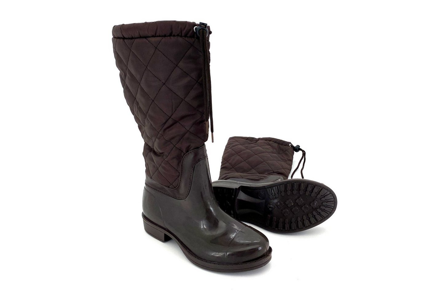 heimtexland Gummistiefel Daunen Stiefel Hochschaft Trend Boots Gummistiefel (Typ880) gesteppt I wasserdicht I Damen Mädchen Regenstiefel