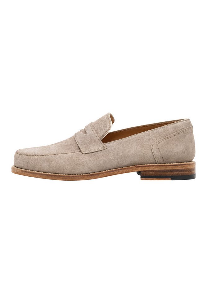 Henry Stevens Haywood PL Businessschuh Loafer Herren Halbschuhe Leder handgefertigt, Anzugschuhe Slipper (beige/braun)