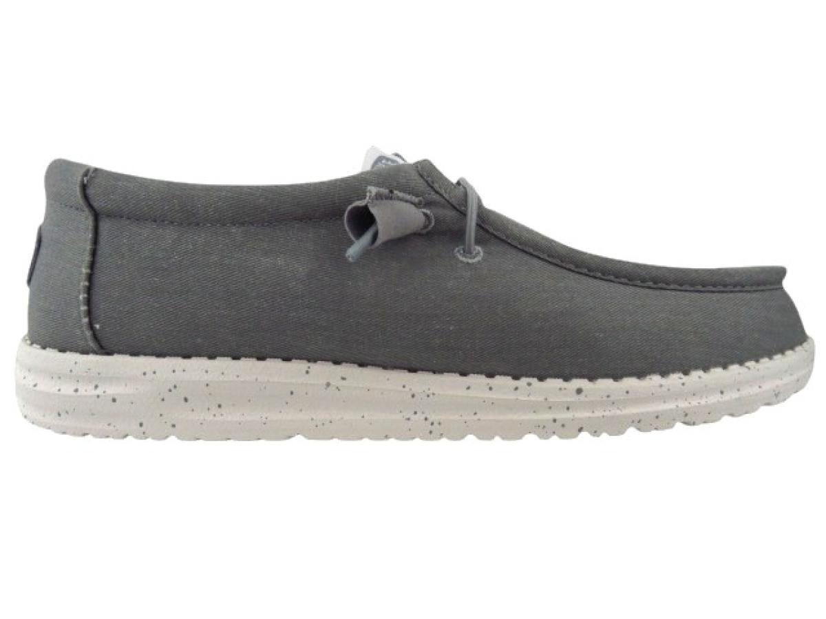 Hey Dude Wally Canvas light grey Schnürschuh