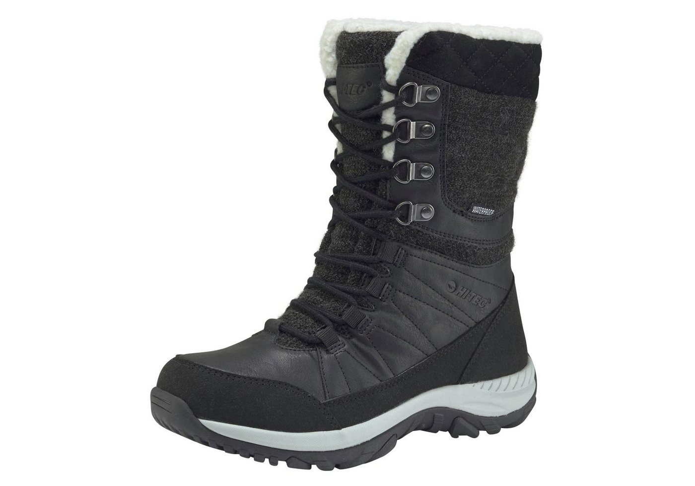 Hi-Tec Riva Waterproof Outdoorwinterstiefel Winterstiefel, Snowboots, Winterschuhe, wasserdicht & gefüttert (schwarz)
