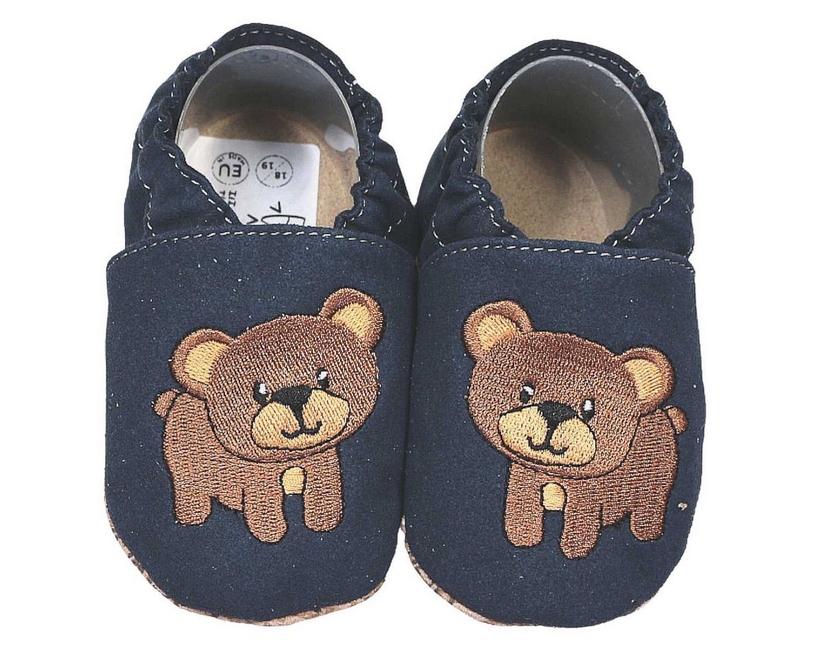 HOBEA-Germany Kinderschuhe RecyStep Bär dunkelblau Krabbelschuh