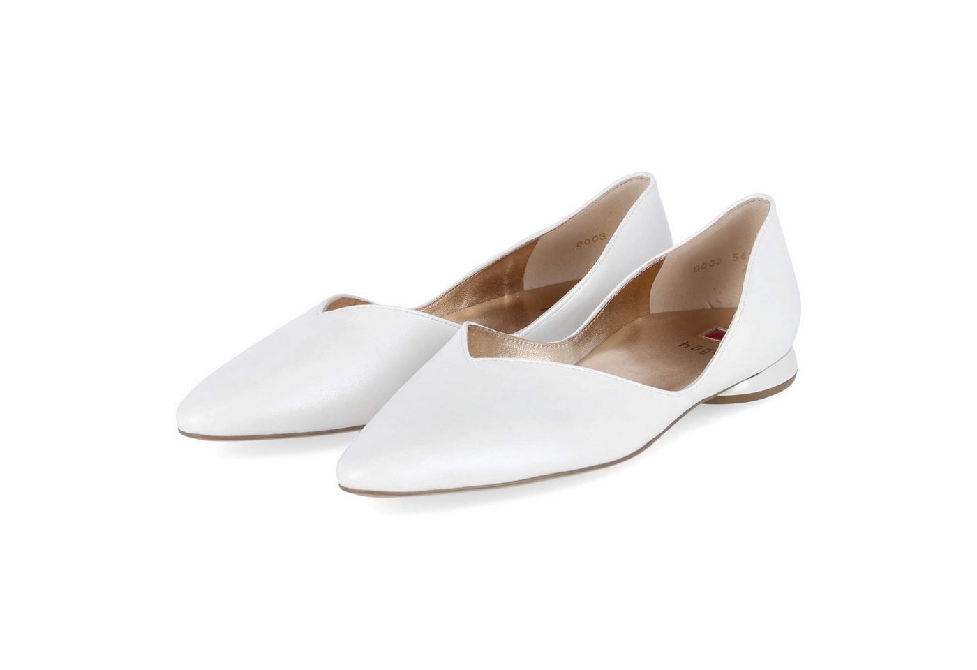Högl 11000030300 Damen Glattleder white Ballerina