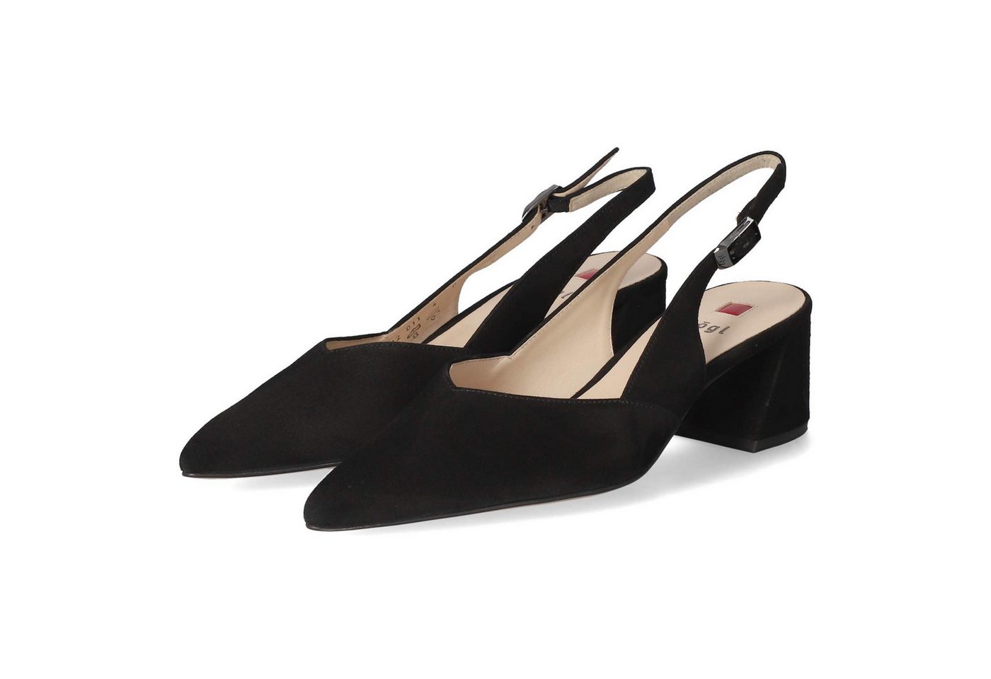 Högl 11046120100 Damen Rauleder schwarz Slingpumps