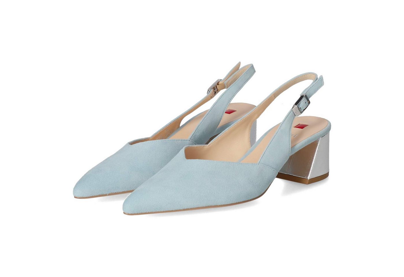 Högl 11046183300 Damen Rauleder hellblau Slingpumps