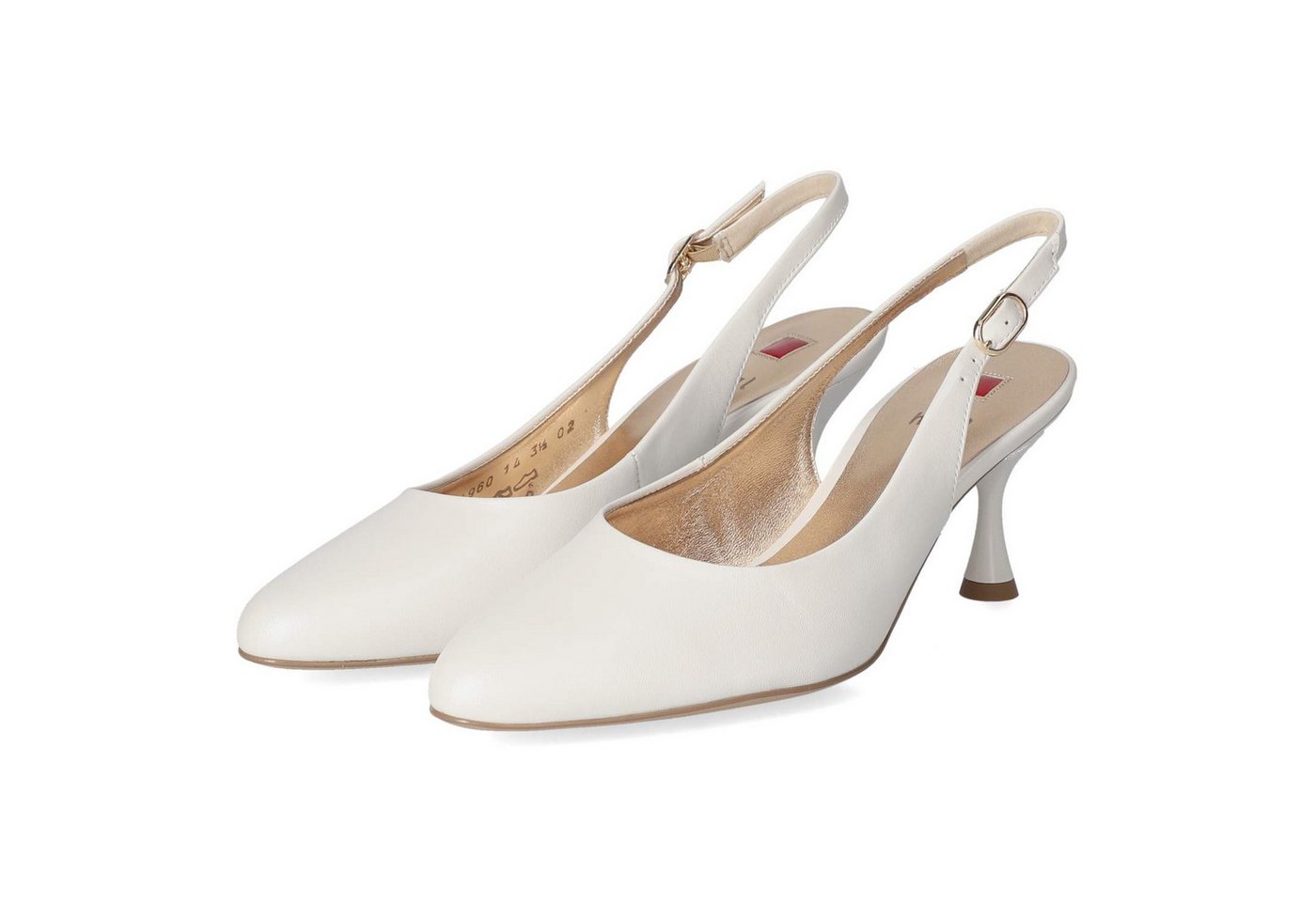 Högl 11061030300 Damen Glattleder weiss Slingpumps