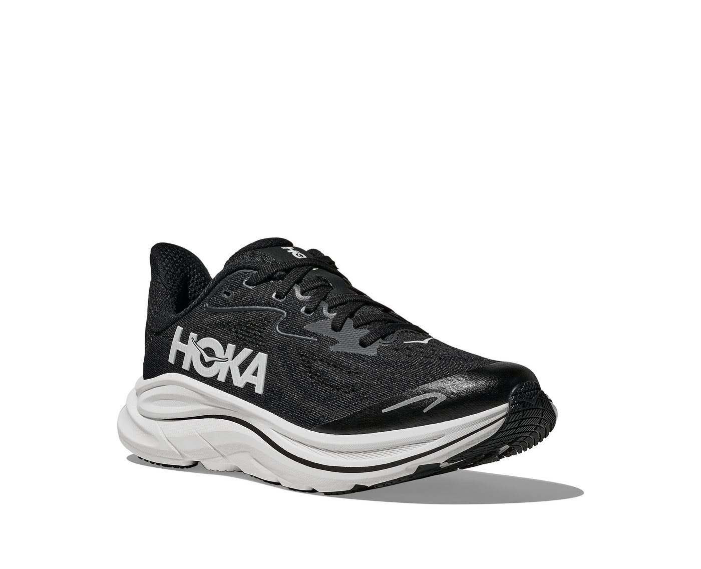 Hoka One One Clifton 10 Big Kids Laufschuh mit EVA-Dämpfungstechnologie, atmungsaktives Obermaterial (schwarz/weiß)