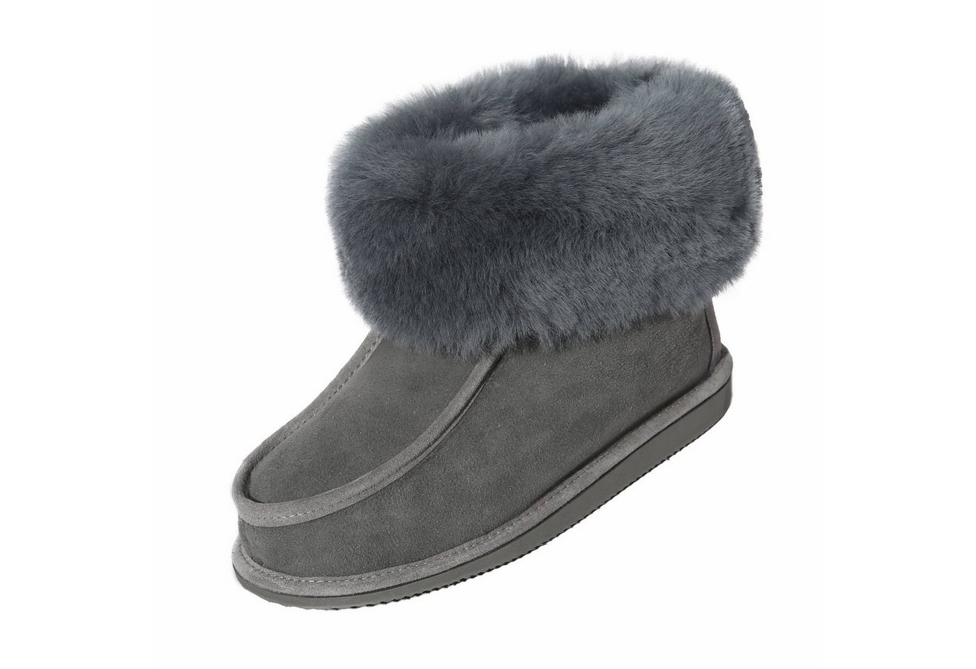 Hollert Hüttenschuhe Unisex Hausschuhe Adam Echtleder Merino Schaffell warm & atmungsaktiv