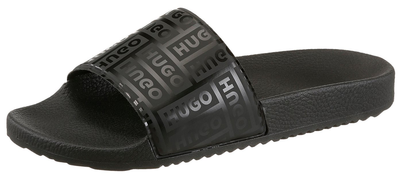 HUGO Blue Timein_slid Badepantolette Strandschuh, Schlappen, Sommerschuh, Flat mit Logoschriftzügen