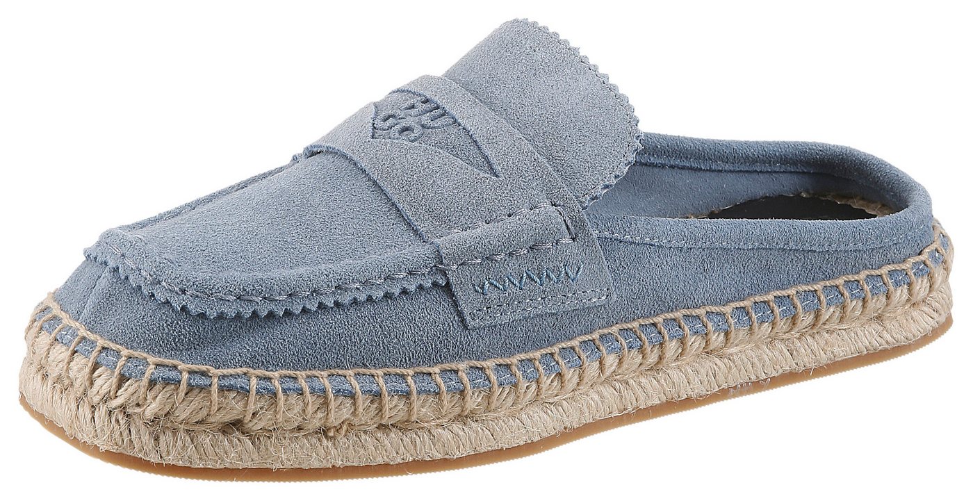 HUGO Brinn_Muleloaf Sabot Mules, Sommer Loafer, Schlupfschuh, Slipper mit Jutesohle