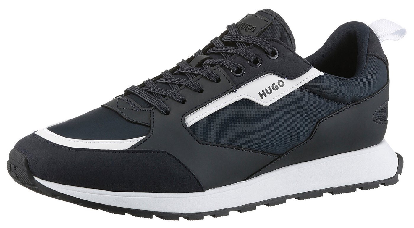 HUGO Icelin_Runn Sneaker, Freizeitschuh, Halbschuh, Schnürschuh mit Logoschriftzug (blau)