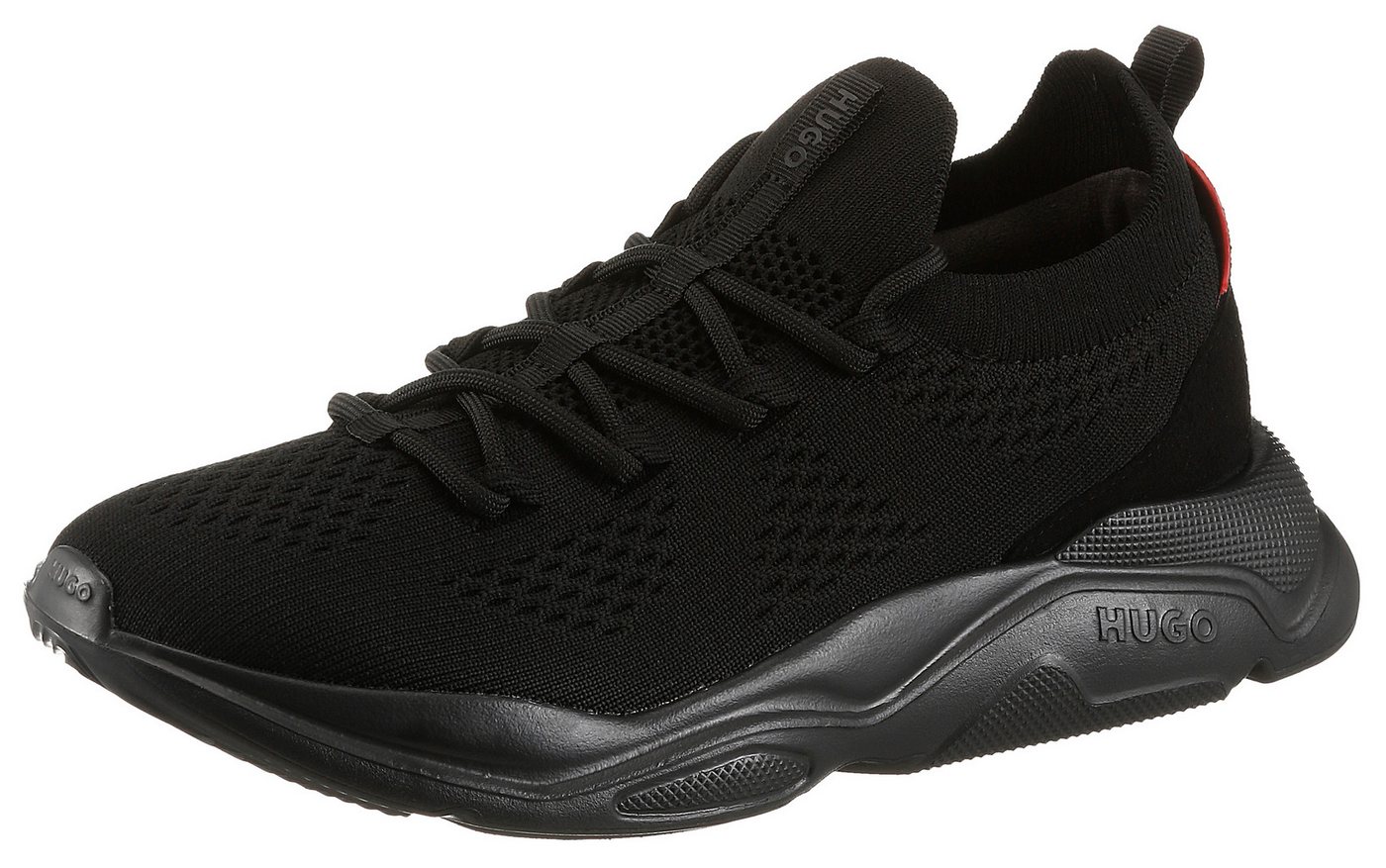 HUGO Leon_runn Slip-On Sneaker Freizeitschnürer, Sportschuh, Halbschuh mit aufgesetzter Schnürung