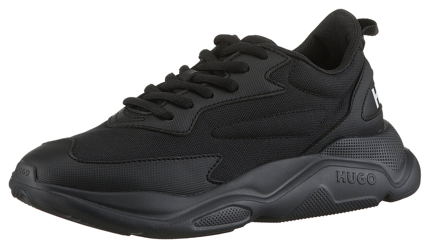 HUGO Leon_Runn Sneaker, Schnürschuh, Halbschuh, Freizeitschuh, HUGO Schriftzug an der Ferse (schwarz)