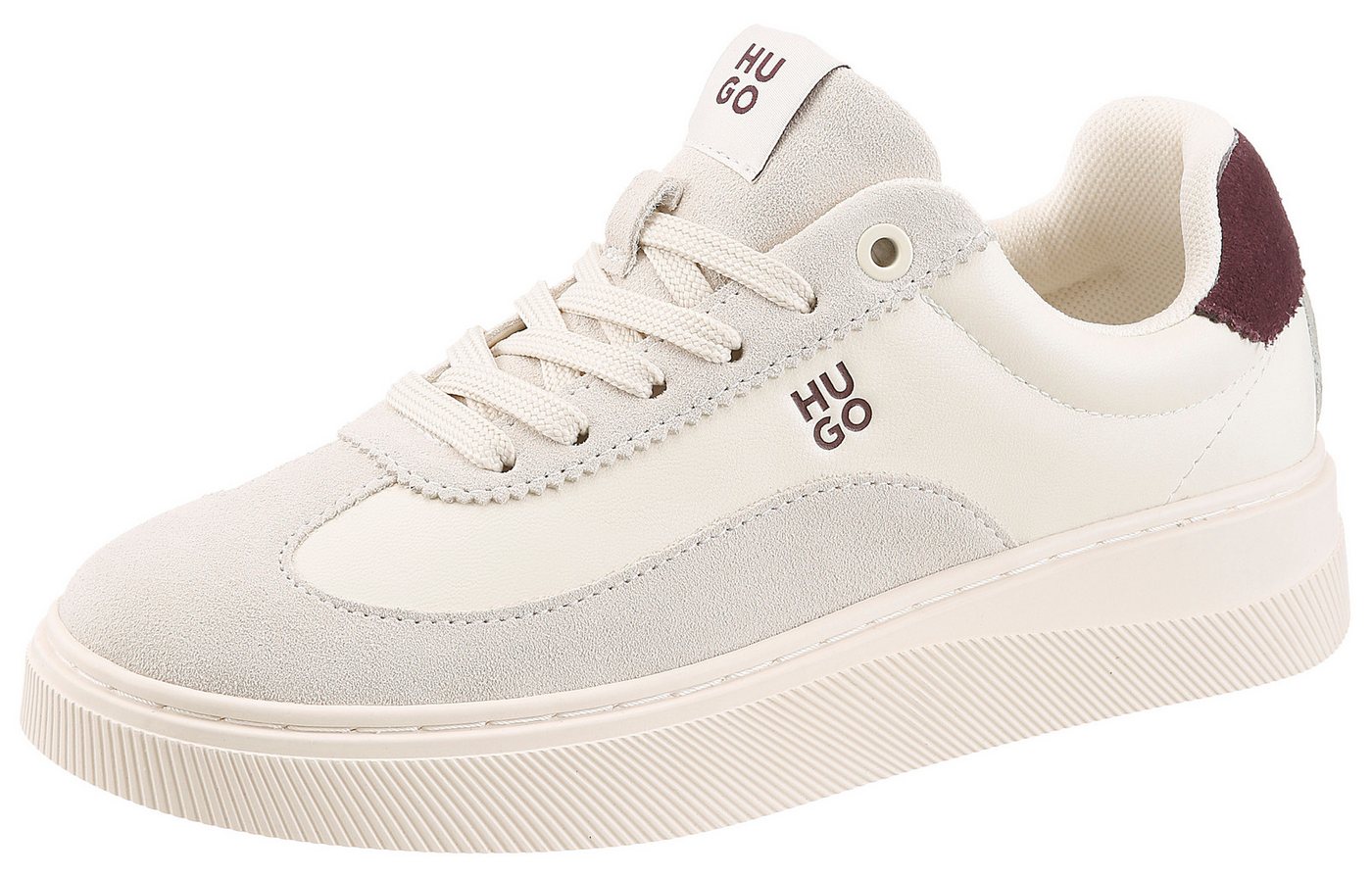 HUGO Lyzz Tenn Sneaker Schnürschuh, Freizeitsneaker, Halbschuh mit Kontrast an der Ferse