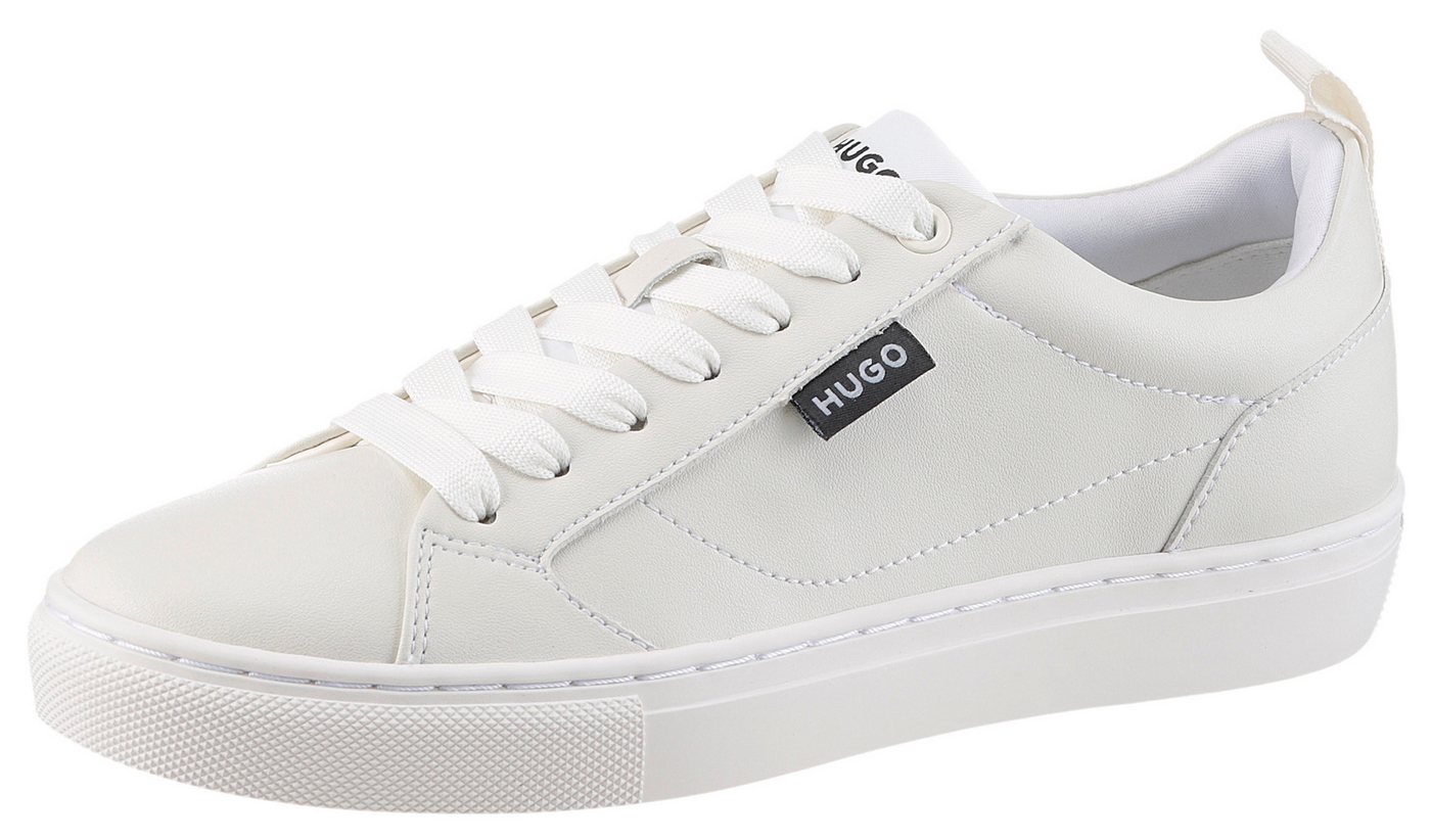 HUGO Morrie_Tenn Sneaker, Freizeitschuh, Klassik-Sneaker, Halbschuh mit Label (weiß)
