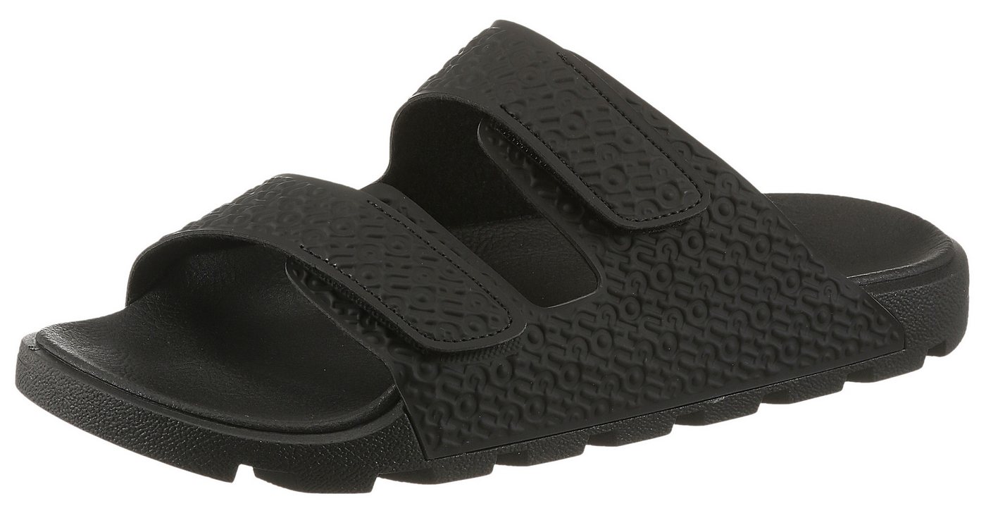 HUGO Pantolette Sommerschuh, Klettschuh, Pool Slides mit Logoprägung
