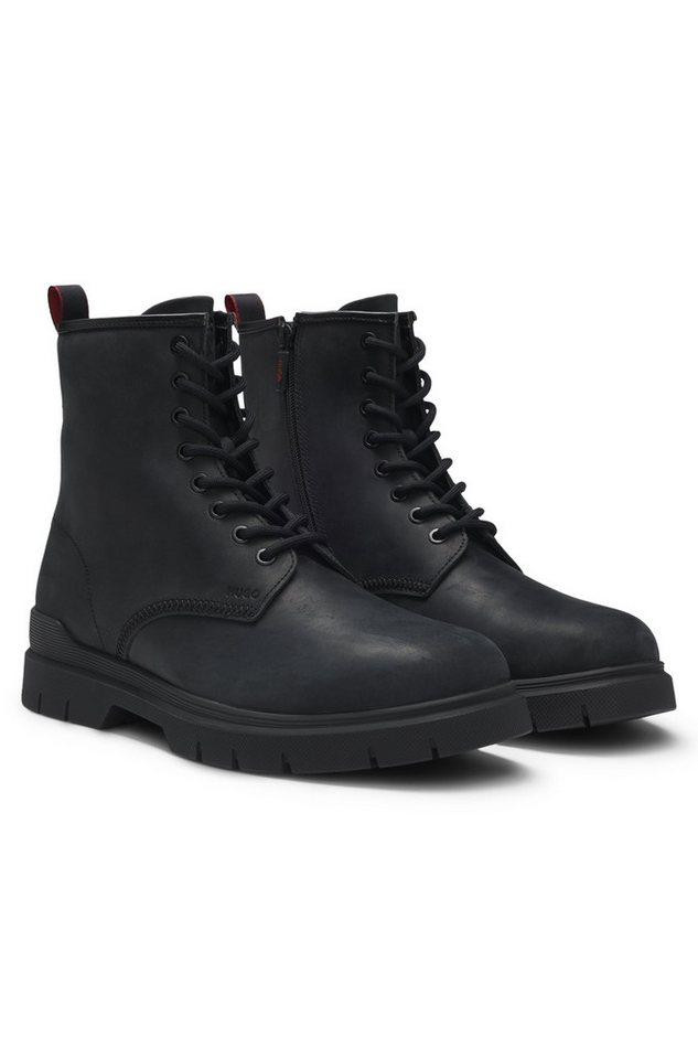 HUGO Ryan_halb_pp Schnürstiefel Schnürboots, Stiefelette, Workerboots mit Anziehlasche
