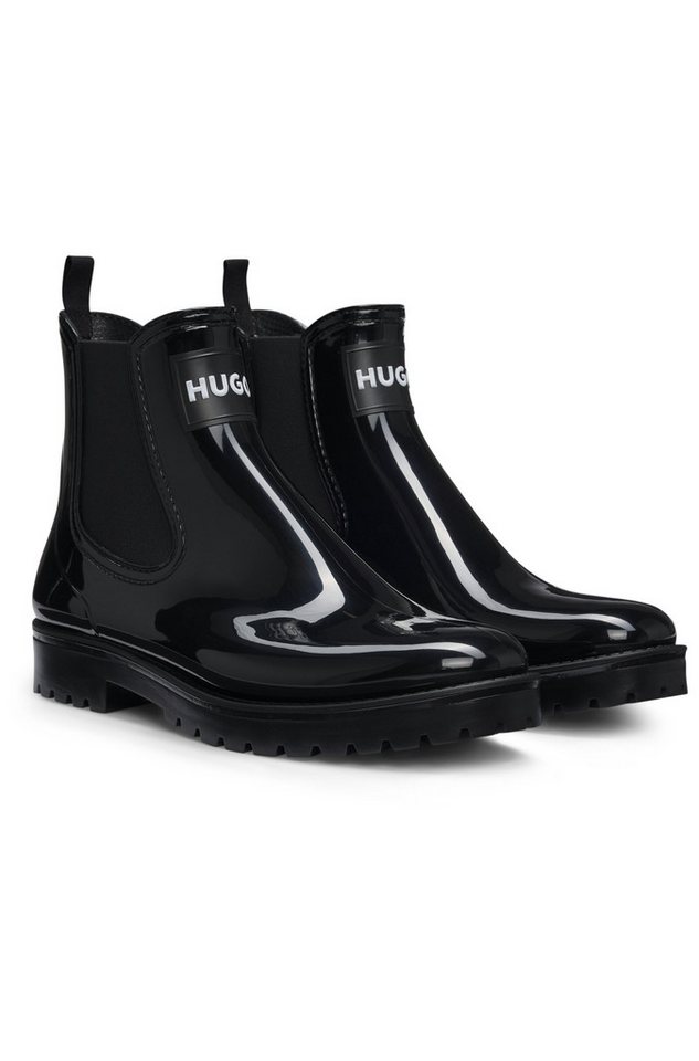 HUGO Tabita Rain Bootie Chelseaboots Stiefelette, Regenstiefelette, Gummistiefelette mit Anziehlasche
