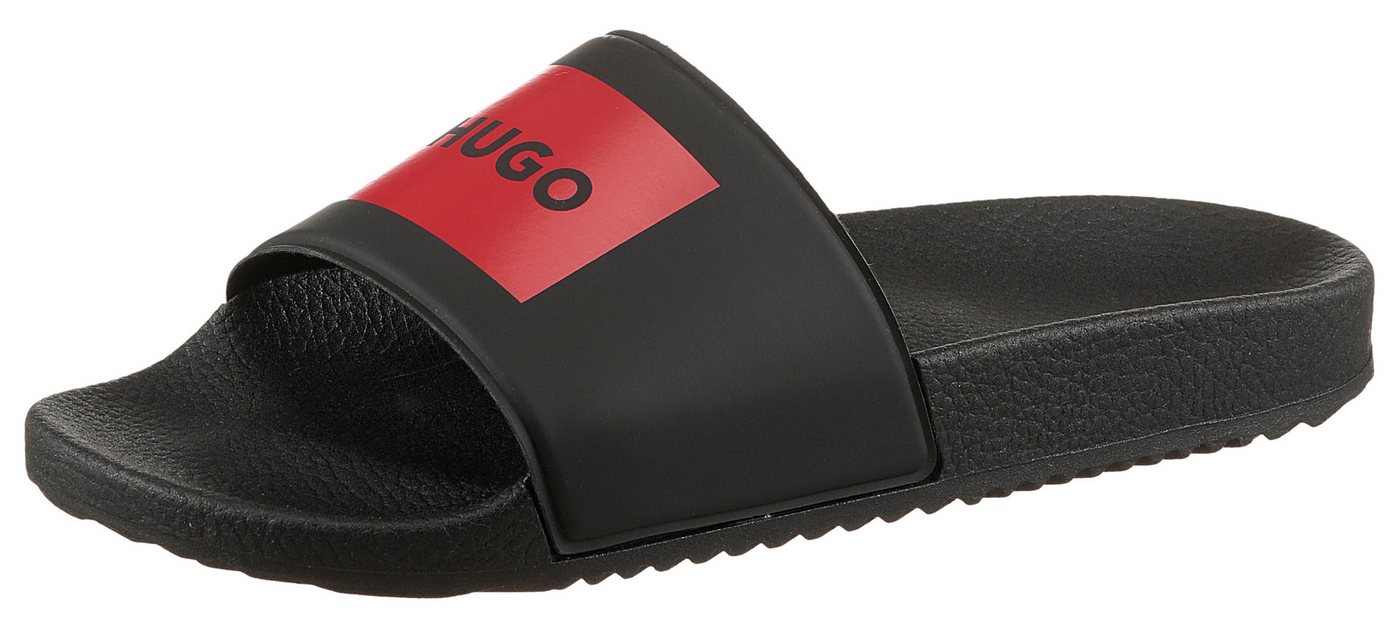 HUGO Timein slid Badepantolette Sommerschuh, Strandschuh, Urlaubschuh mit großem Logo