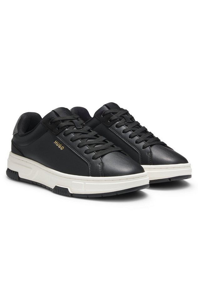 HUGO Yarrow_tenn Sneaker Schnürschuh, Halbschuh, Freizeitsneaker im Streetwear-Look (schwarz)