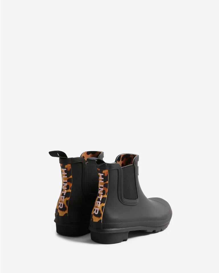 Hunter WOMENS ORIGINAL CHELSEA LEOPARD BACKSTRA Gummistiefel wasserdicht