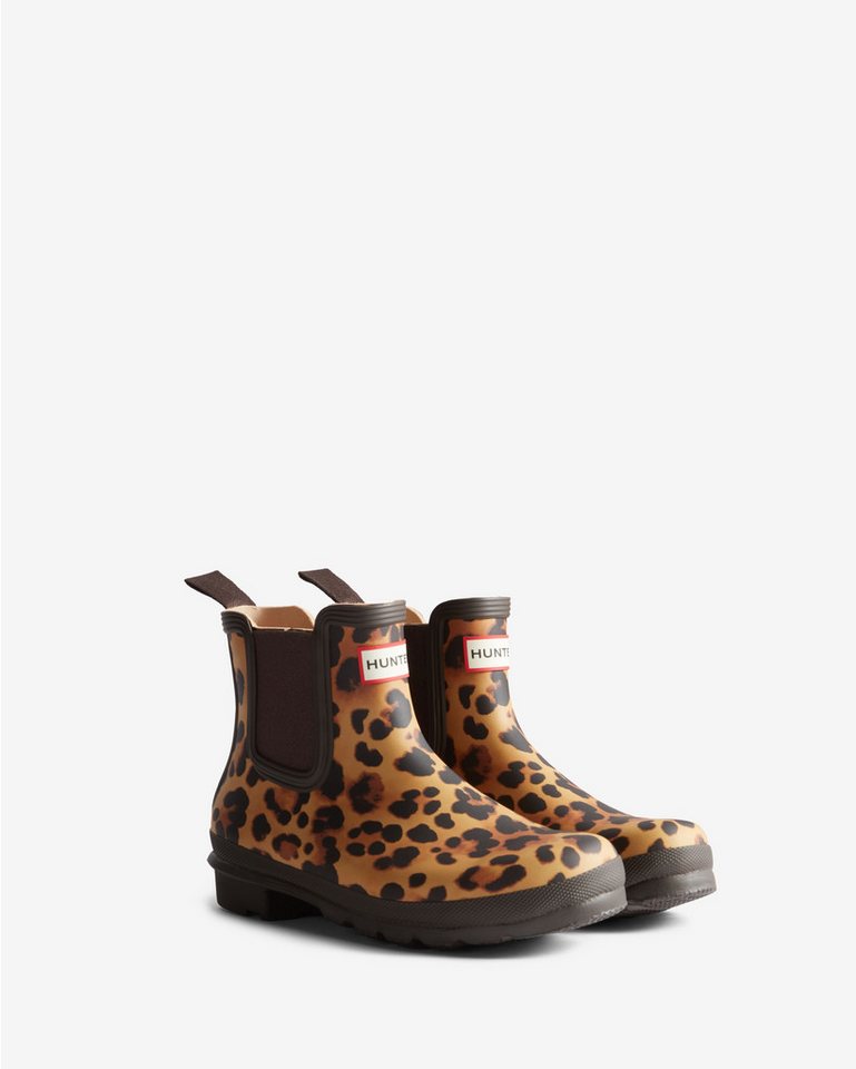 Hunter WOMENS ORIGINAL CHELSEA LEOPARD PRINT BO Gummistiefel wasserdicht