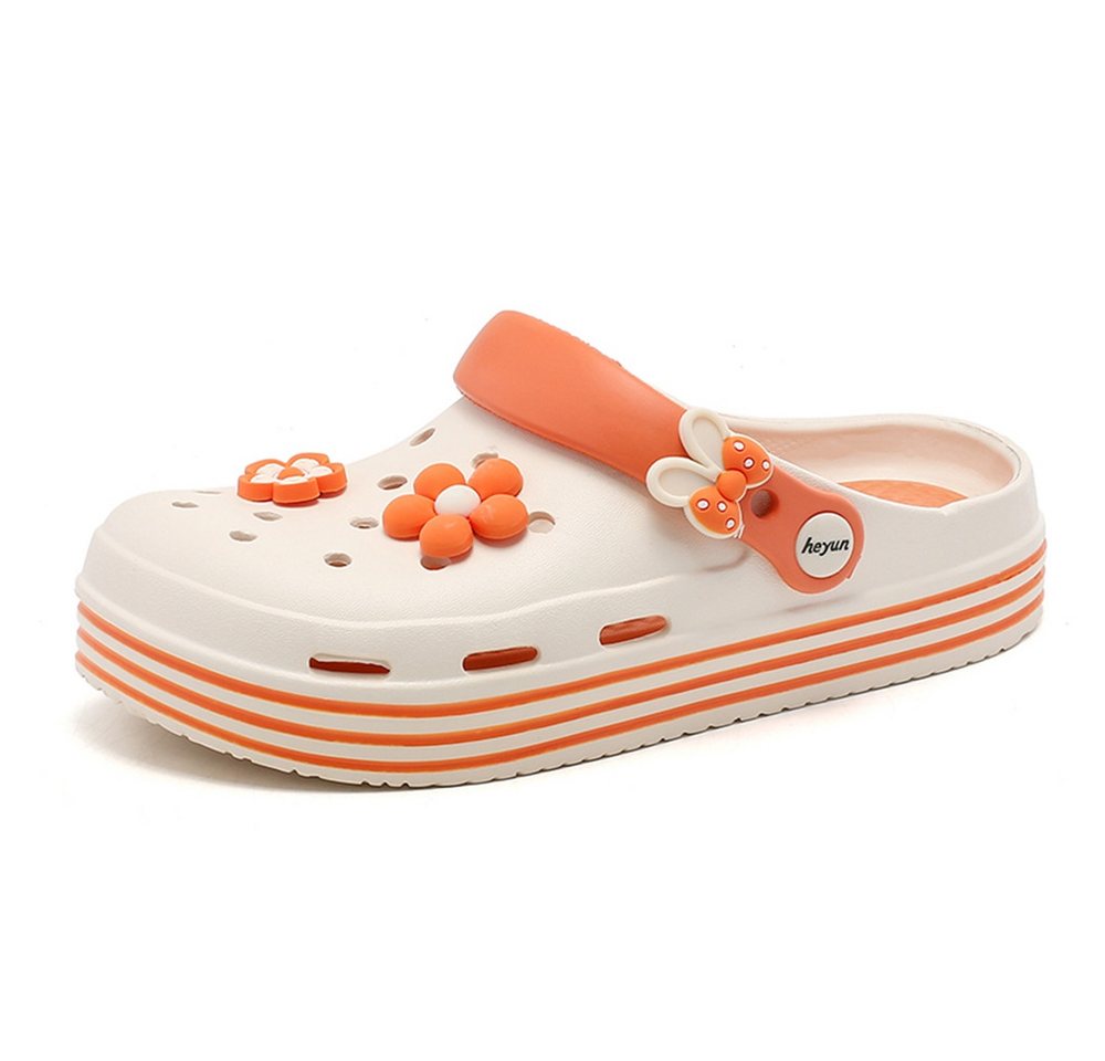 HUSK'SWARE Clog (Damen Blumen Clogs Sommer Freizeit) Leichte, atmungsaktive Clogs Rutschfeste Sandalen aus EVA-Material