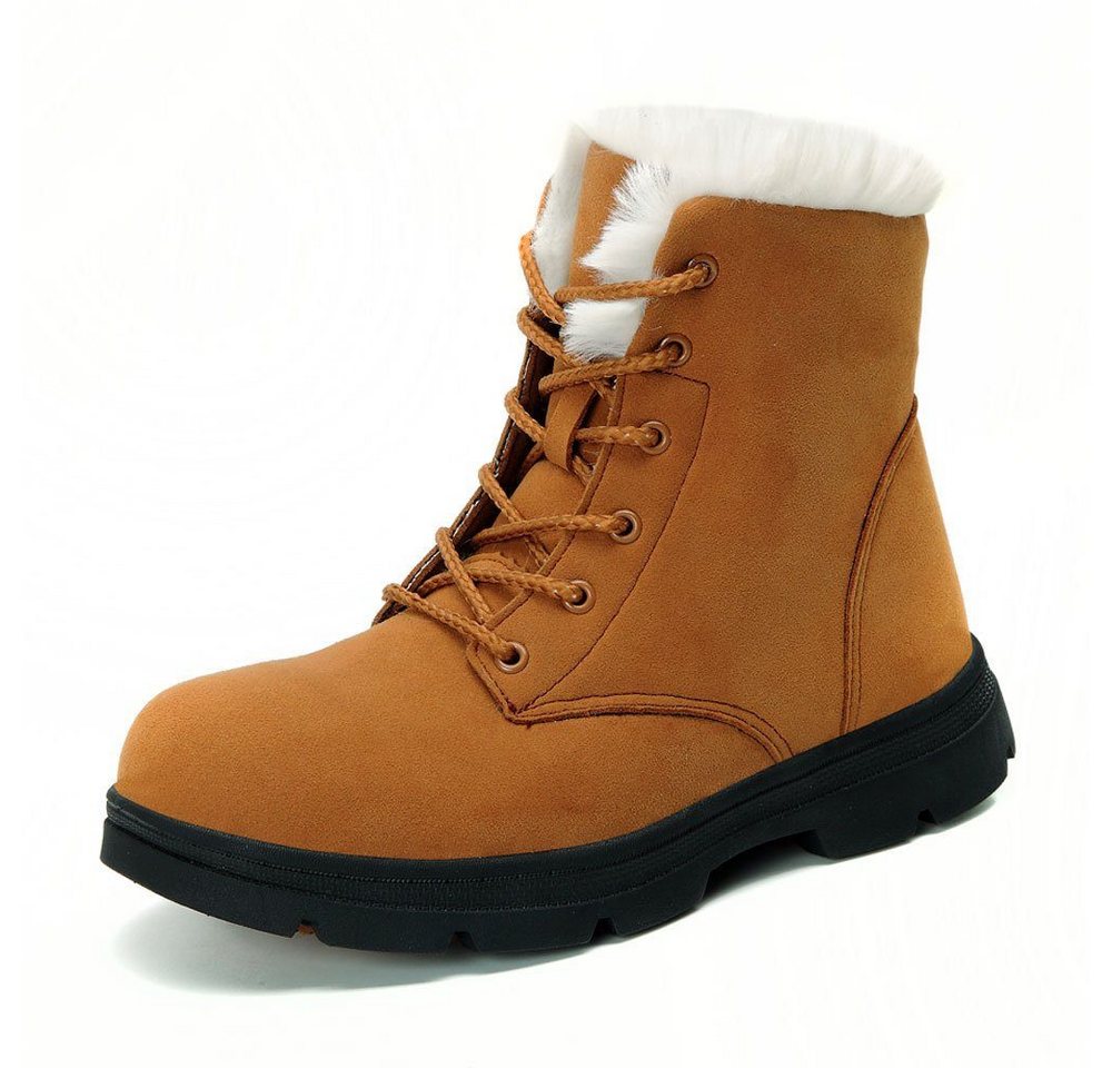 HUSK'SWARE Damen Winterstiefel in Braun Winterboots (Wasserabweisendes Obermaterial) Kuschelig warmes Innenfutter