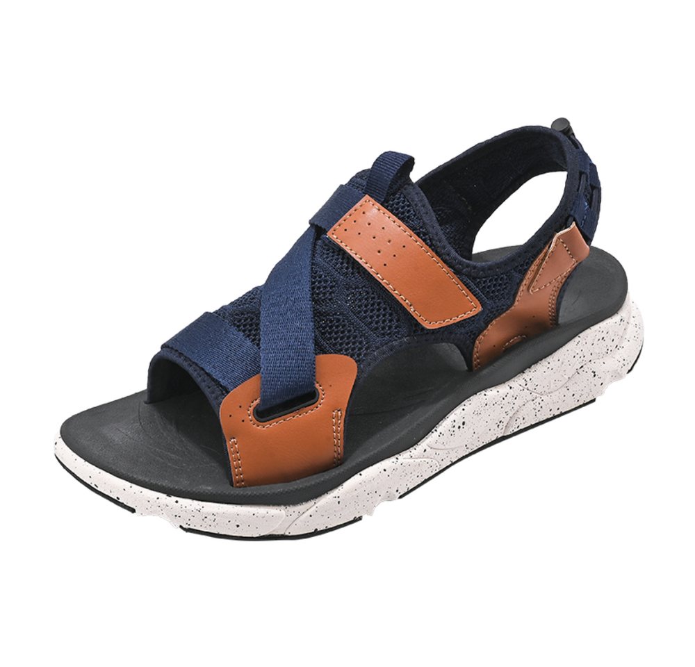HUSK'SWARE Outdoorsandale (Weiches Fußbett & Bequemer Tragekomfort, 3 cm dicke Sohle, Trendige Sandalen, Rutschfest und abriebfest) Klettverschluss-Design für einfaches An- und Ausziehen