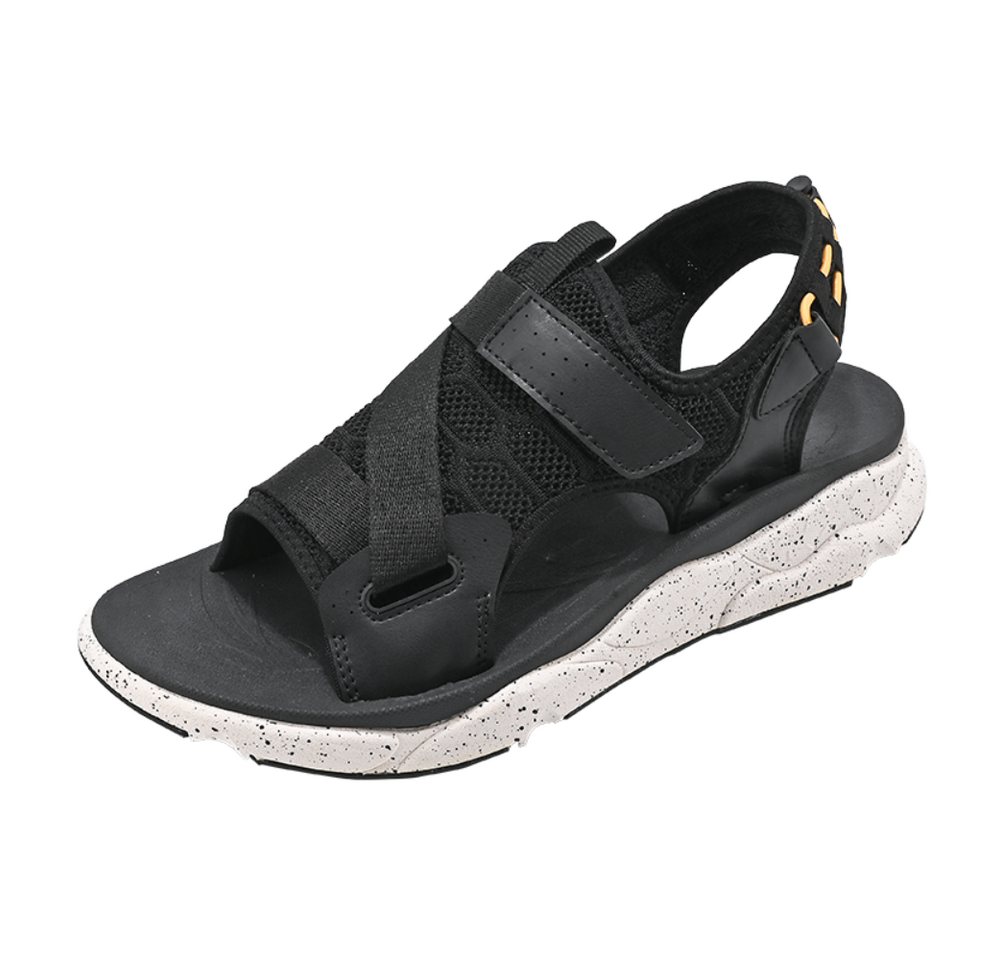 HUSK'SWARE Outdoorsandale (Weiches Fußbett & Bequemer Tragekomfort, 3 cm dicke Sohle, Trendige Sandalen, Rutschfest und abriebfest) Klettverschluss-Design für einfaches An- und Ausziehen