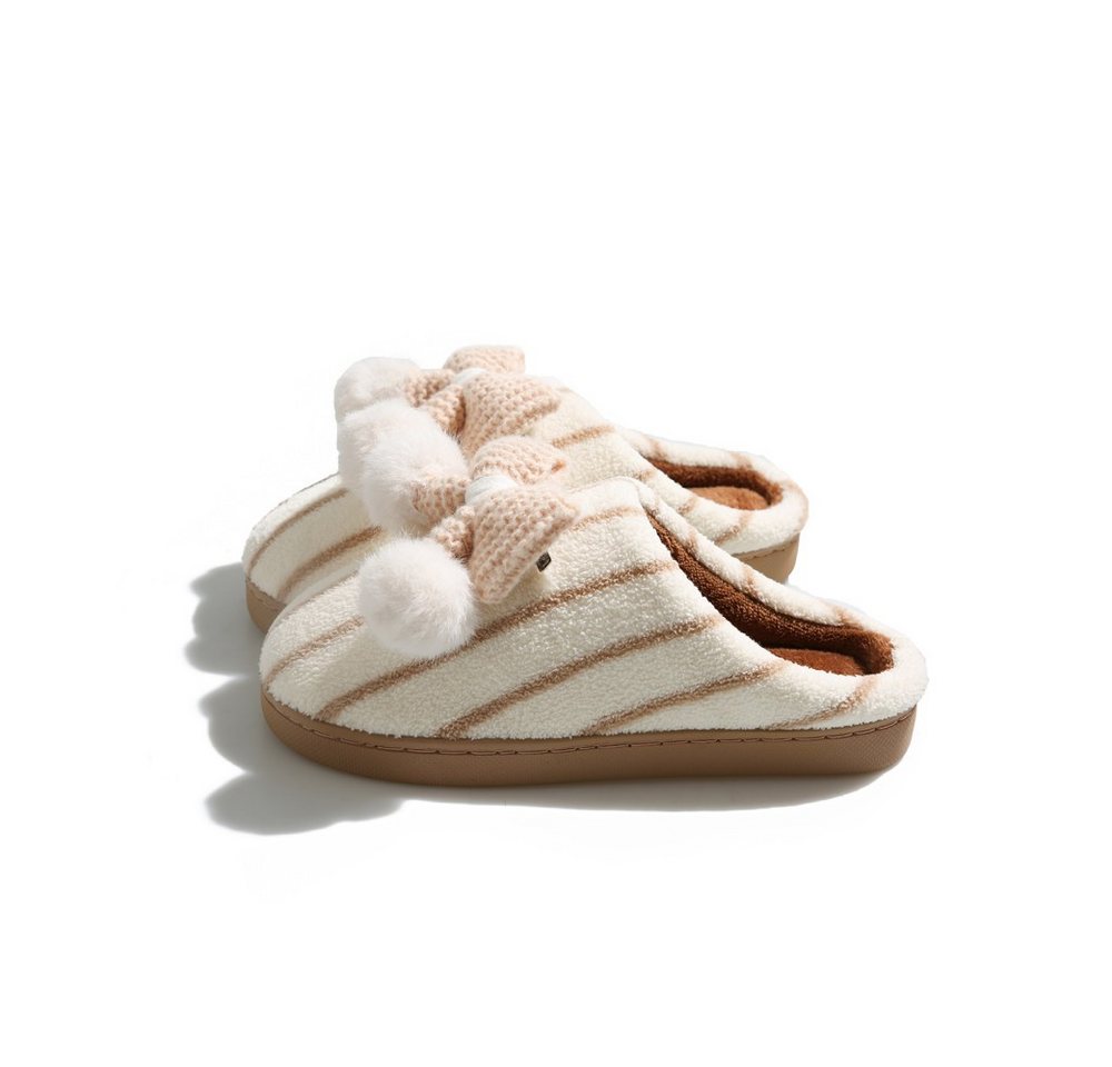 HUSK'SWARE Plüsch Hausschuhe (Hausschuhe für Zuhause, warme Hausschuhe, rutschfeste Hausschuhe) Damen Baumwoll-Hausschuhe für Zuhause – Warm, Bequem & Rutschfest