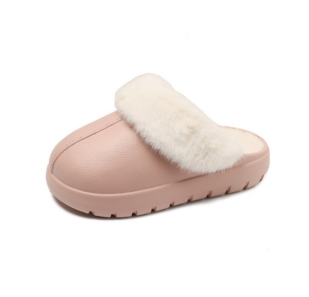 HUSK'SWARE Plüsch Hausschuhe (Wasserdichte Winter-Couples Slipper) Plüschgefüttert, Warm & Bequem, Innen & Außen (rosa)
