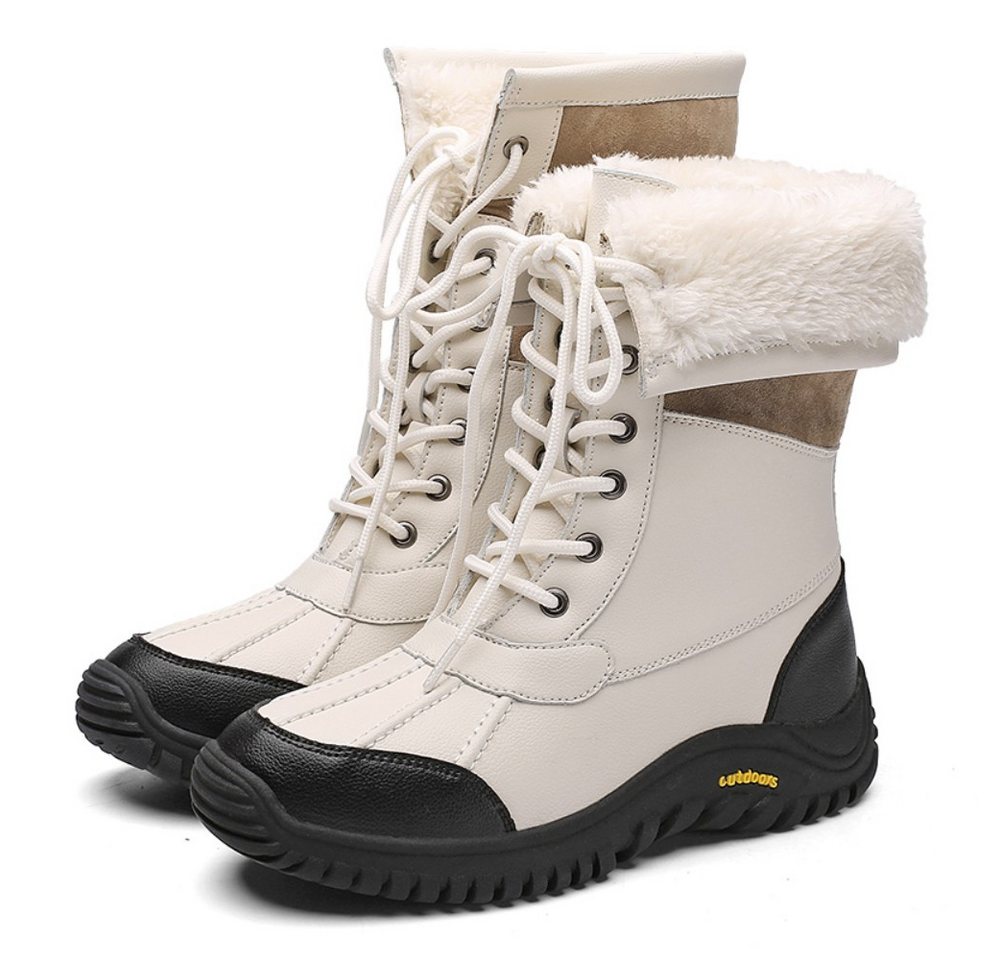 HUSK'SWARE Schneeschuhe (Rutschfeste Damenstiefeletten mit warmem Innenfutter), Warme Damen Stiefeletten aus Lederimitat
