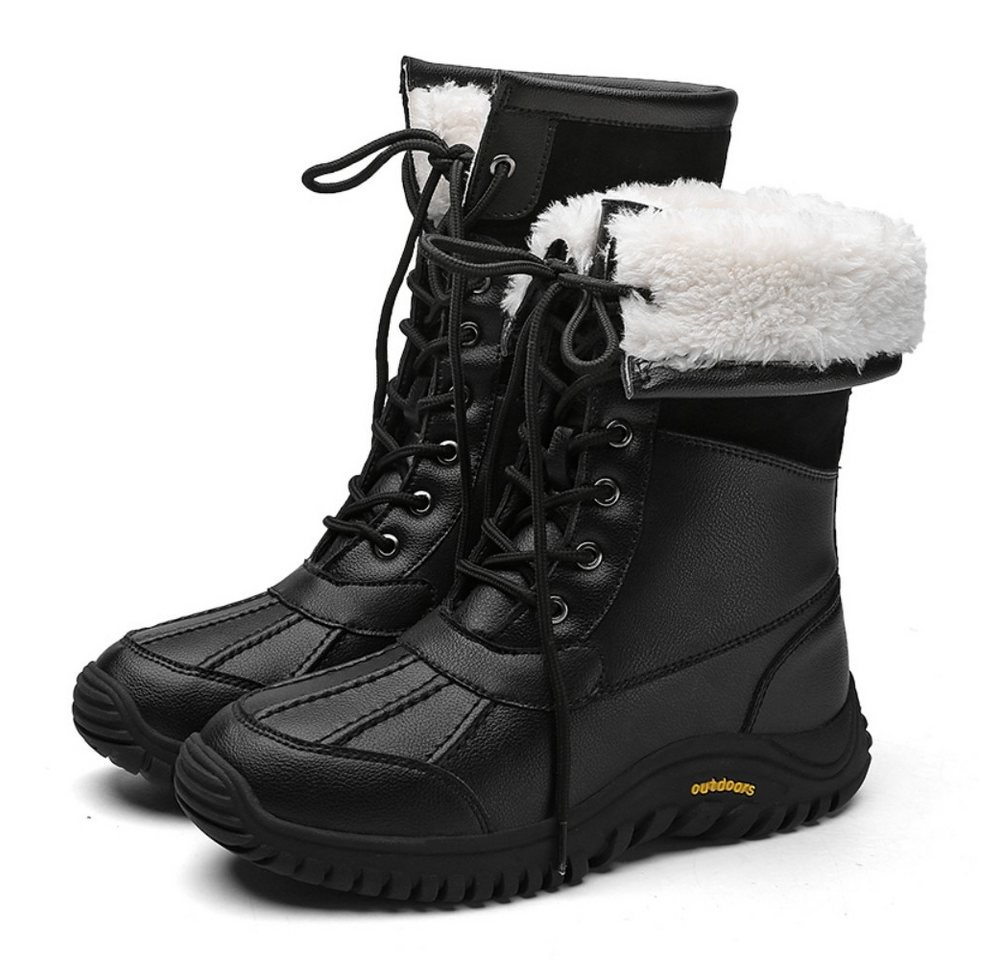 HUSK'SWARE Schneeschuhe (Rutschfeste Damenstiefeletten mit warmem Innenfutter), Warme Damen Stiefeletten aus Lederimitat
