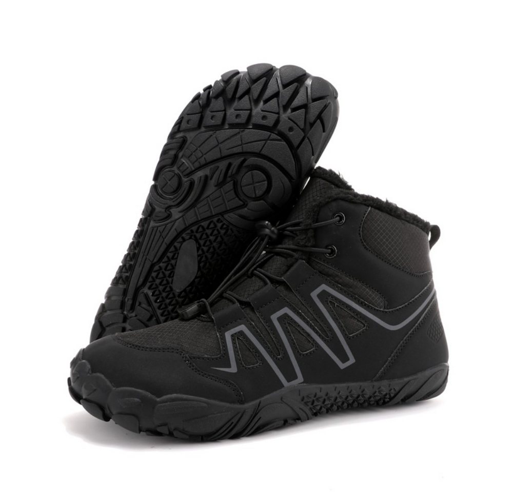 HUSK'SWARE Wärmeschuh (Fünf-Zehen Outdoor Winterstiefel – Schneestiefel) Gummisohle für Damen und Herren, Wasserabweisend (schwarz)