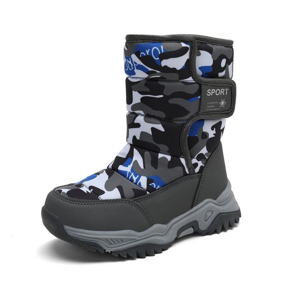 HUSK'SWARE Winterstiefelette (ittelhohe Kinderstiefel Schneestiefe, warm halten, rutschfest, Vlies) Winterkinder-Sneaker, warme Baumwollschuhe (grau)