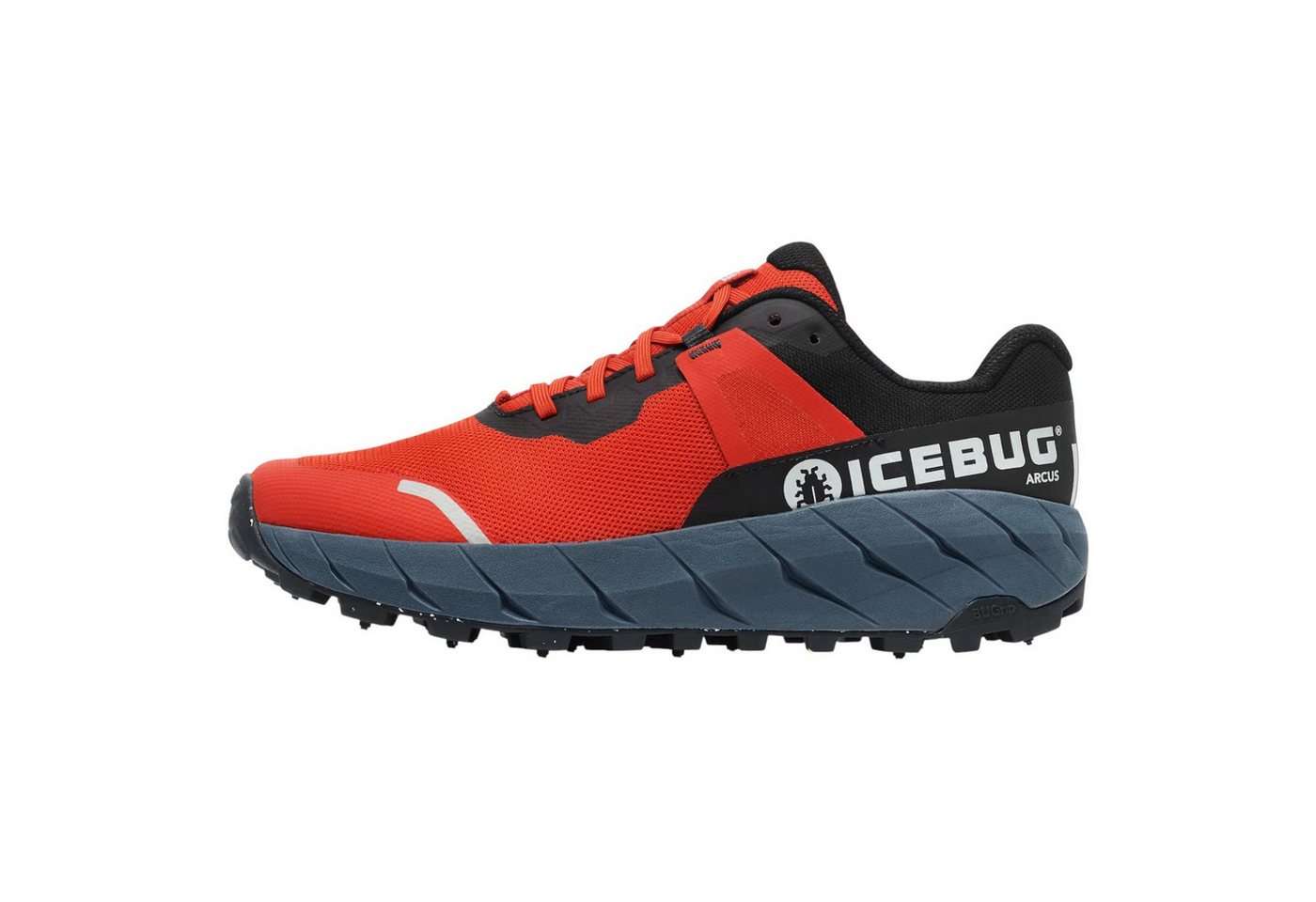 icebug Arcus BUGrip (mit Spikes, weit) rot/dunkelblau/schwarz Damen Laufschuh