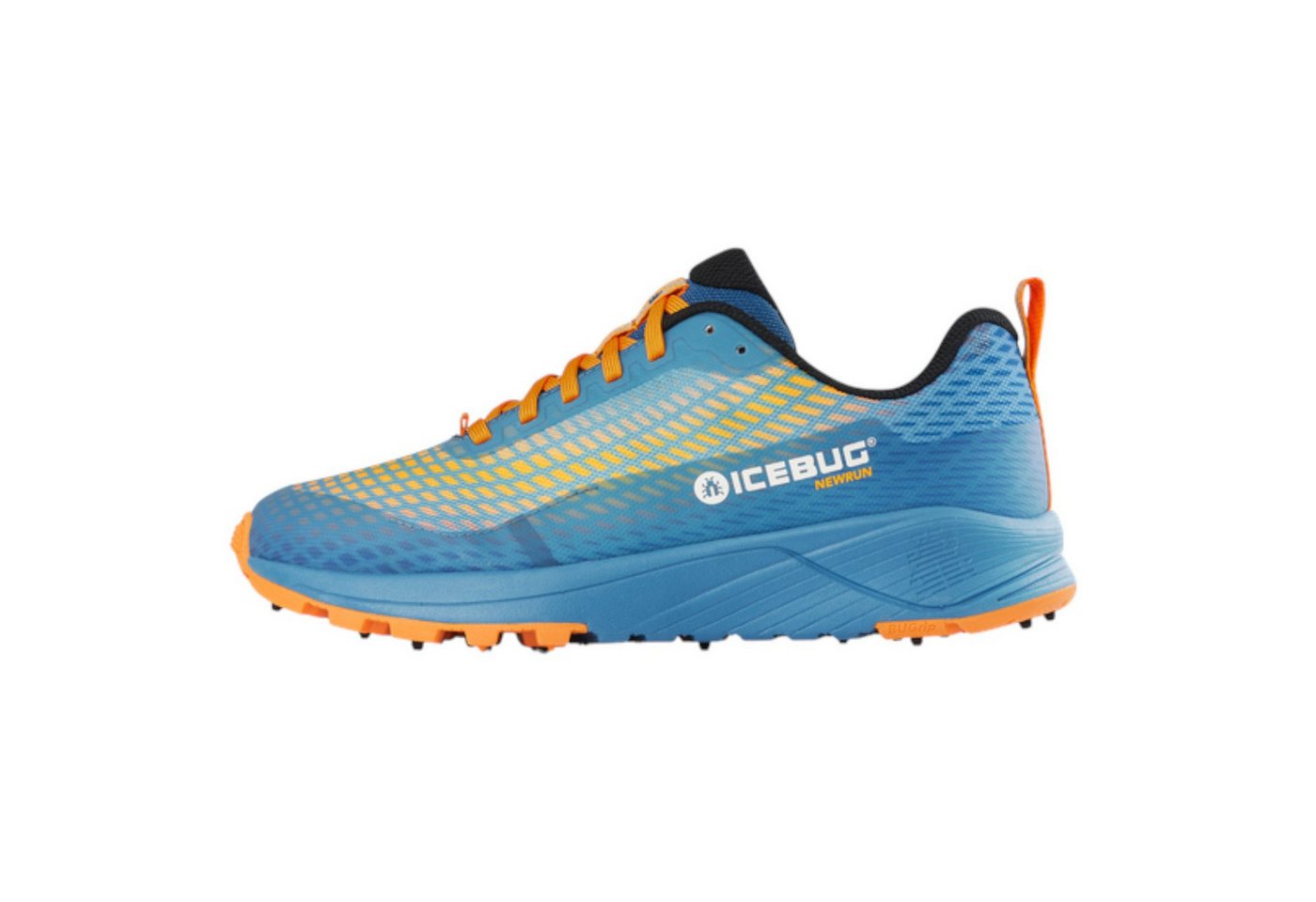 icebug NewRun BUGrip - mit 17 dynamischen Hartmetall-Spikes - blau/orange Laufschuh